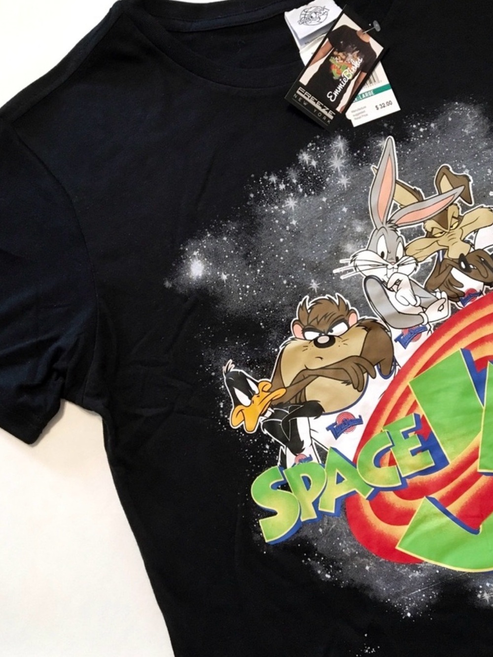 New Space Jam Looney Tunes Retro Movie Promo Graphic Cartoon Tee